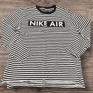 Nike Air retro style Black and White Striped Long Sleeve